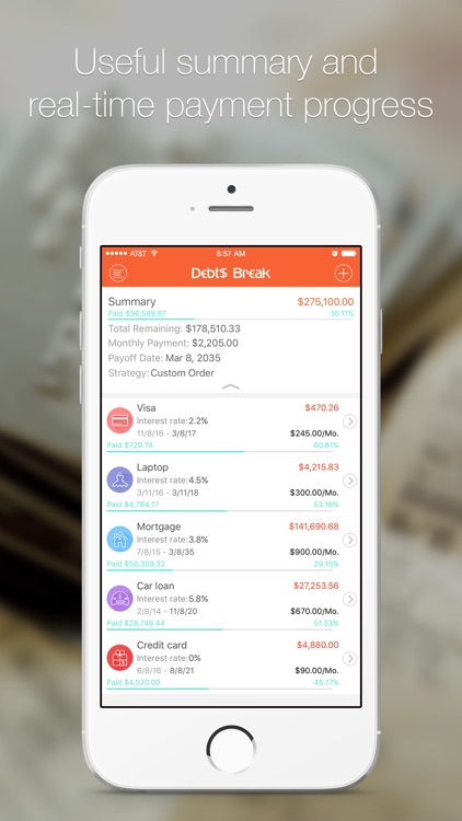 Debts Break Pro - Snowball Method and Debt Tracker