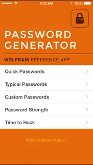 wolfram password generator reference app iphone screenshot 1