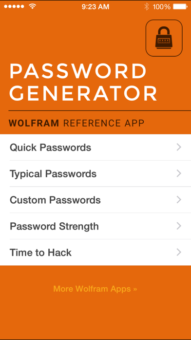 Screenshot #1 pour Wolfram Password Generator Reference App