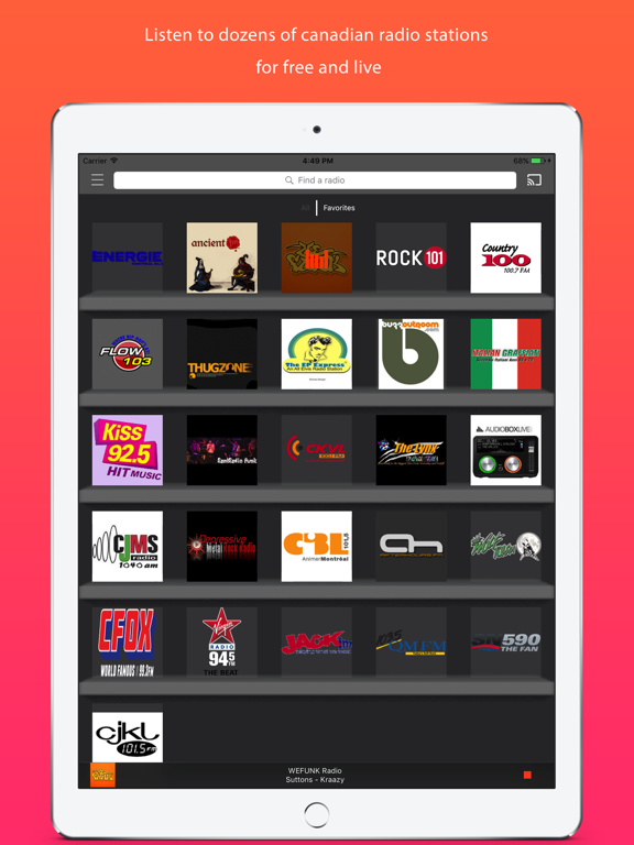Screenshot #4 pour Canada Radios : the best of the CA radio