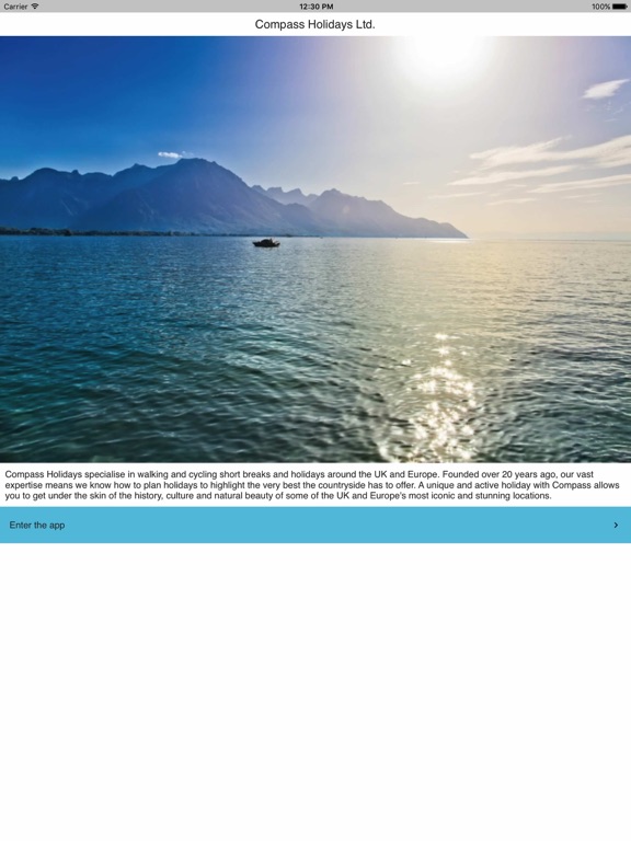 Compass Holidays iPad screenshot 1 - Travel app