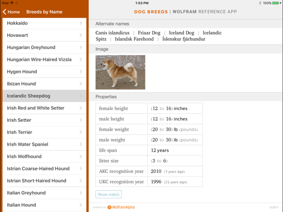 Screenshot #5 pour Wolfram Dog Breeds Reference App