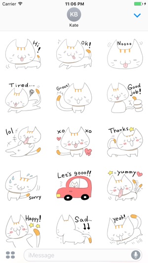 Dylan The Funny White Cat English Stickers(圖1)-速報App