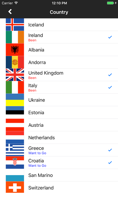 Travel Stock - stock countries you went iPhone screenshot 4 - Travel app