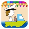 Captain And Boat Coloring Book Game Edition