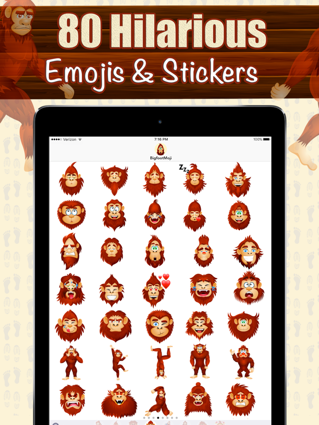 ‎BigfootMoji – Crazy Sasquatch & Bigfoot Emojis Screenshot