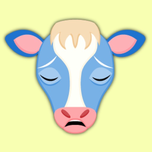 Sweet Blue Cow Emoji Stickers