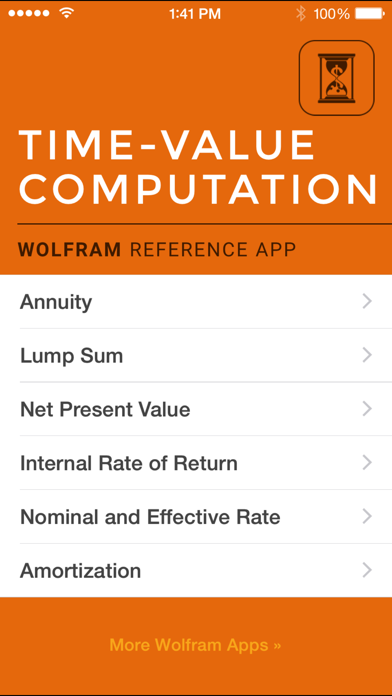 Screenshot #1 pour Wolfram Time-Value Computation Reference App