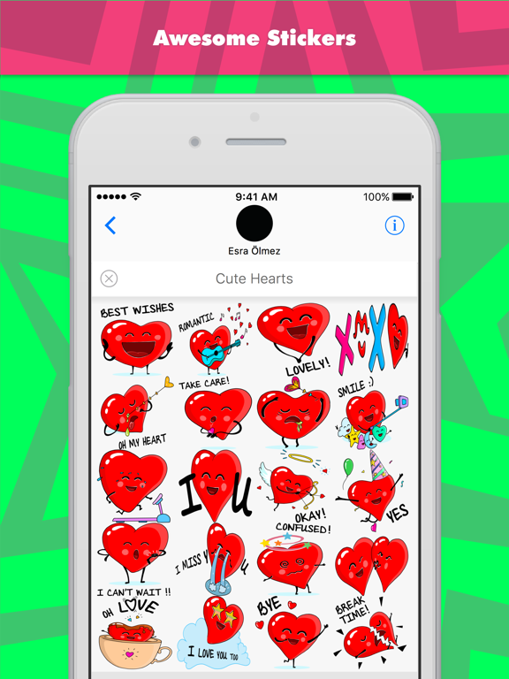 Screenshot #5 pour Cute Hearts stickers by Esra Olmez
