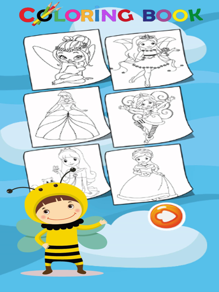 Cute Princess Easy and Fun Coloring Pages For Girl