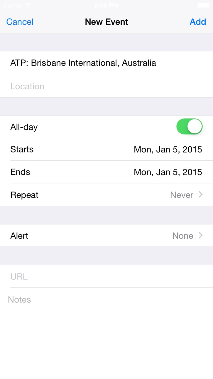 iPhone screenshot