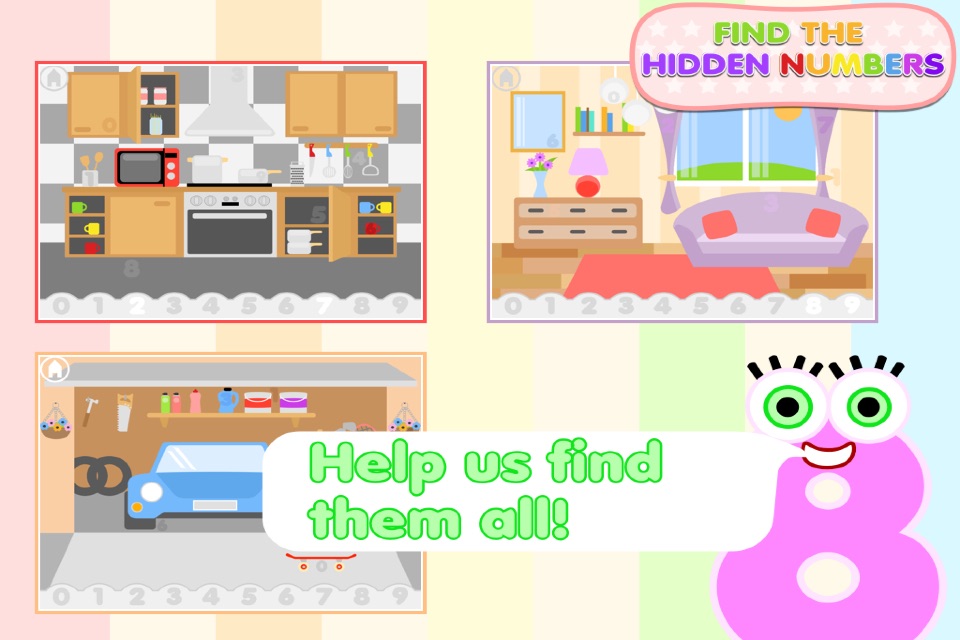 Find The Hidden Numbers - Learning Game For Kids screenshot 2