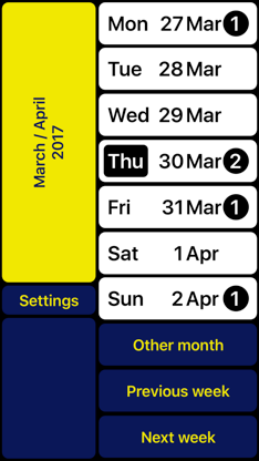 VO Calendar screenshot 2