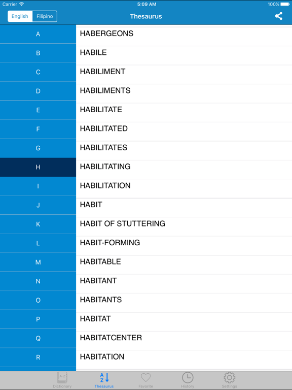 Filipino to English,English to Filipino Dictionary iPad screenshot 4 - Book app