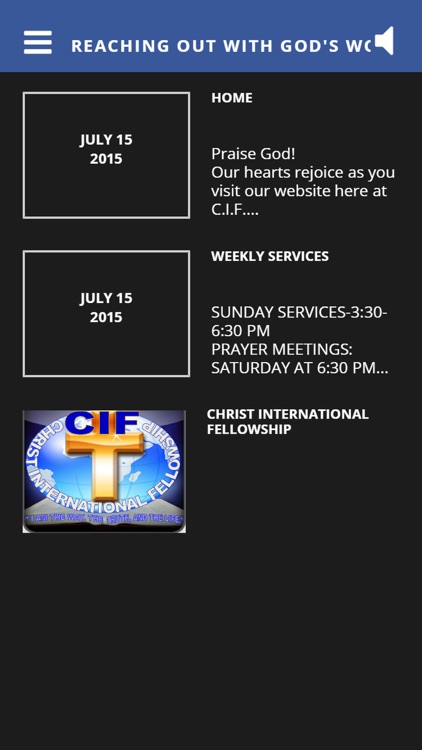 REACHING OUT WITH GOD'S WORD