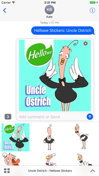 Hellowe Stickers: Uncle Ostrich