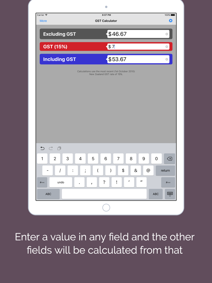 GST Kiwi - New Zealand Goods and Services Tax Calc