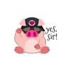 Cute Piggy Commando Stickers - 2 stickers