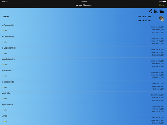 Screenshot #4 pour Meteor Shower Calendar