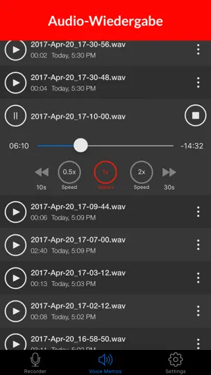 Screenshot von Voice Recorder & Audio Memo + auf dem iPhone 2