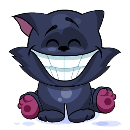 Emoji Cartoon Black Cat Stickers