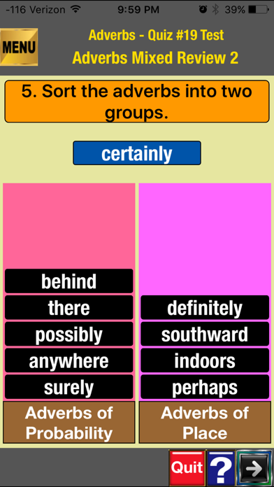 Screenshot #1 pour easyLearn Adverbs in English Grammar