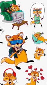 Darwin the Fox Sticker Pack screenshot