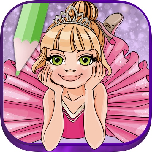 Magical ballerina coloring book pages game