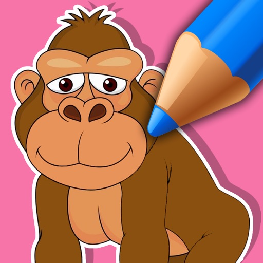 Animal Games Coloring Book Gorilla Version iOS App