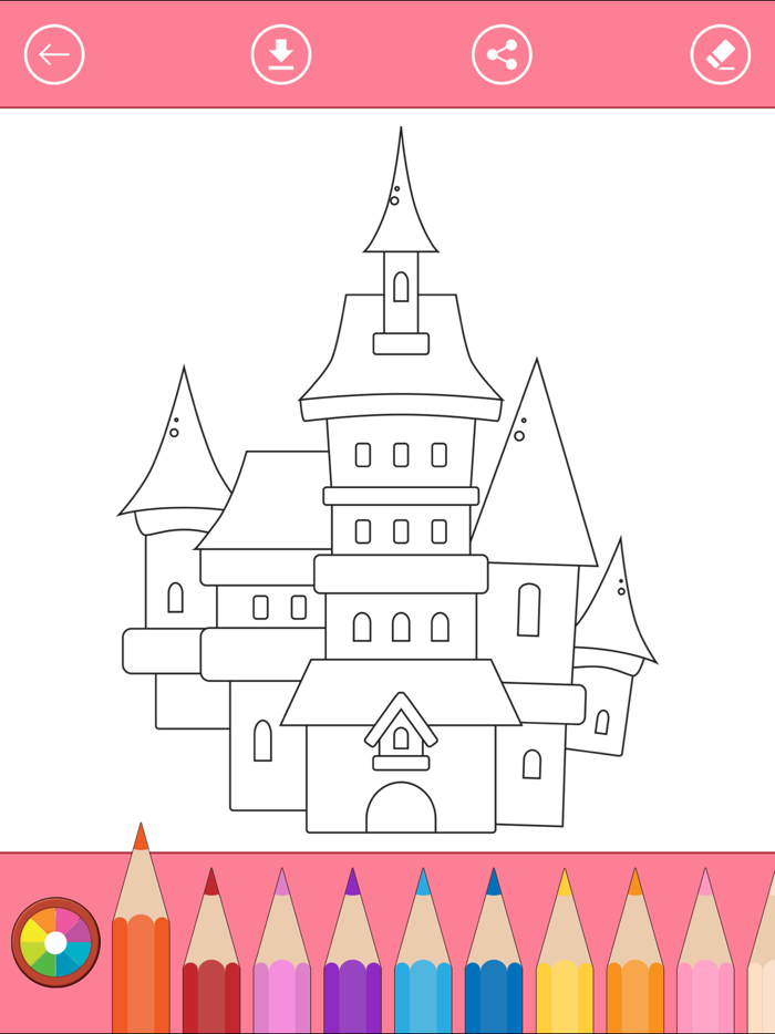 Castle and Princess Coloring Book Learn to color