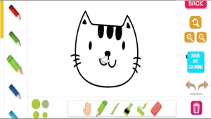 Cute Cat Kitten Kids Girl Coloring Book Pages screenshot #3 for iPhone