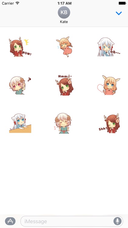 Animated Bunny Ears Girl Sticker