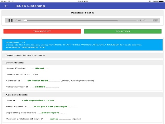 Screenshot #6 pour IELTS Listening Practice Tests