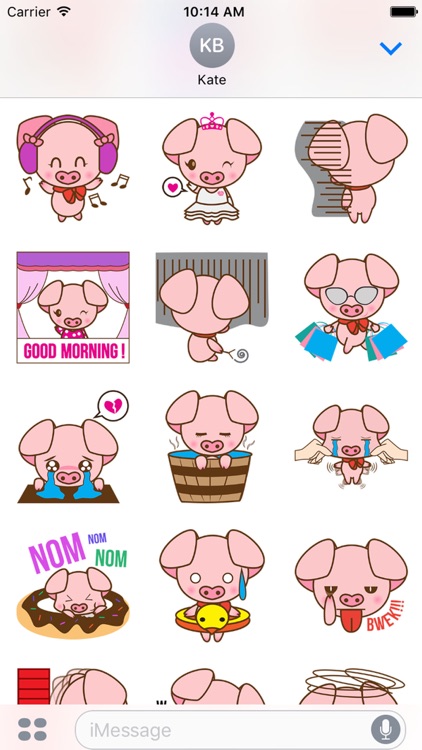 Tutu the cute pinky piglet for iMessage Sticker