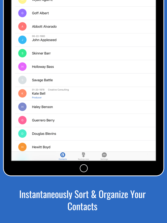 Backup Assistant - Merge, Clean Duplicate Contacts iPad screenshot