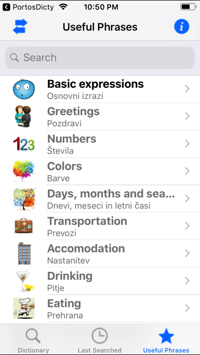 Eng-Slo dictionary iPhone screenshot