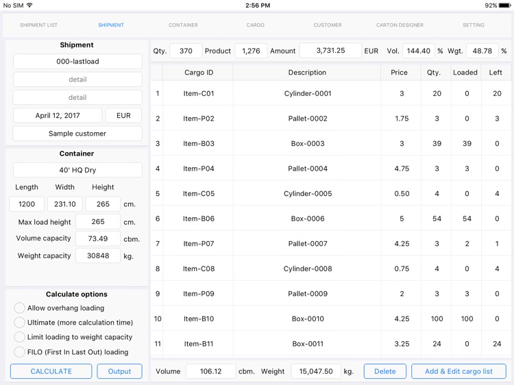 Cargo Optimizer Pro for iPad screenshot-3