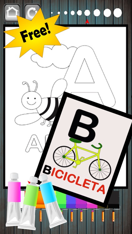 Boy Girl learn Spanish vocab by coloring book game