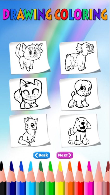 Puppy Kitten Coloring Book - Painting and Drawing