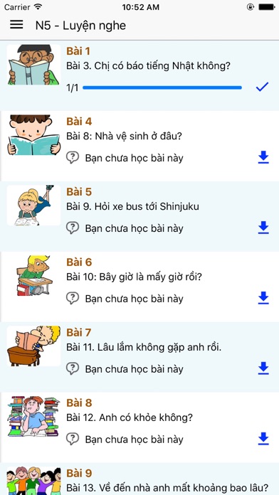 Screenshot #2 pour Luyen Nghe Tieng nhat - Offline