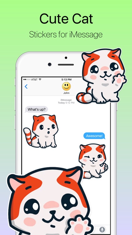 Orange Cute Cat Stickers