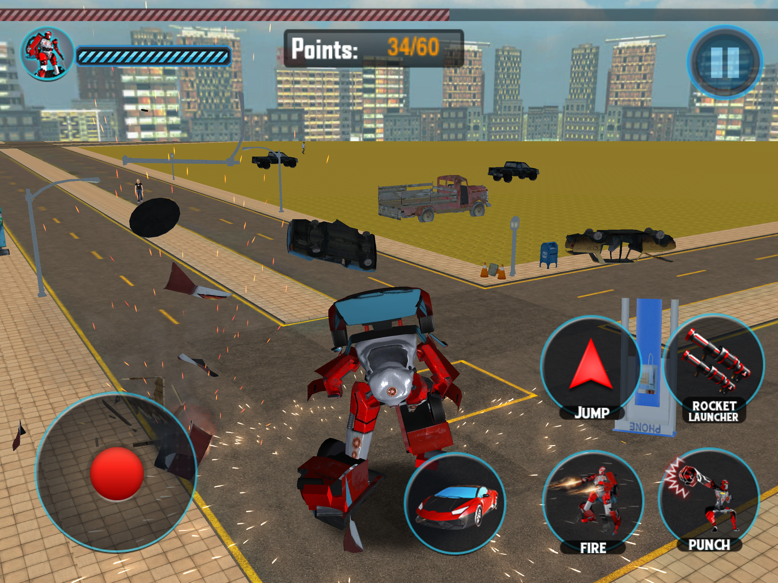 Futuristic Car Robot Rampage
