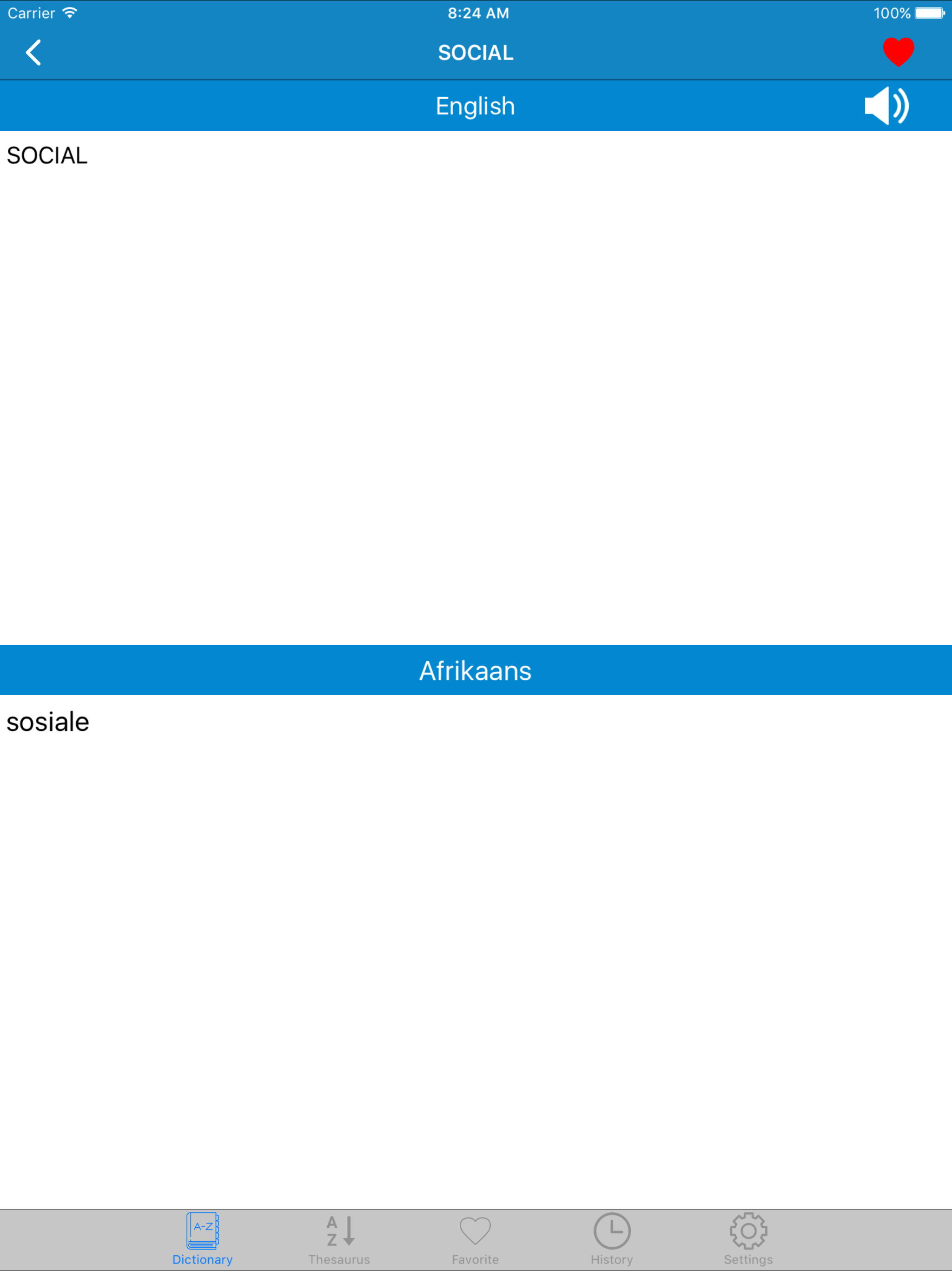 English to Afrikaans Offline Dictionary