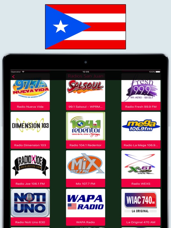 Radio Puerto Rico FM / Radios Stations Online Live iPad screenshot 2 - Music app