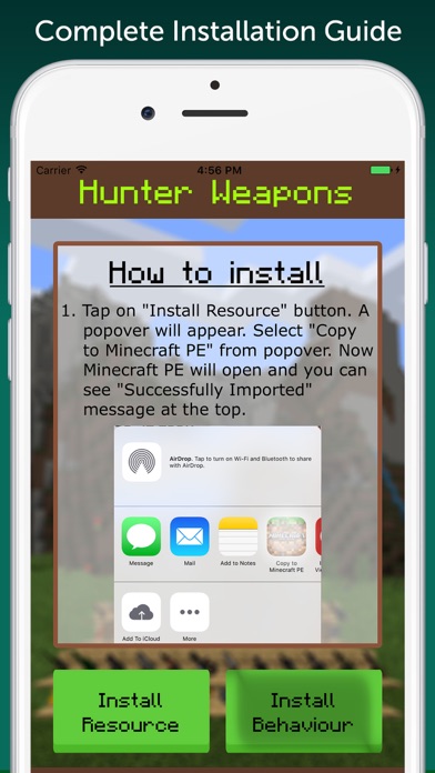 Hunter Weapons Add-On for Minecraft PE: MCPEのおすすめ画像1