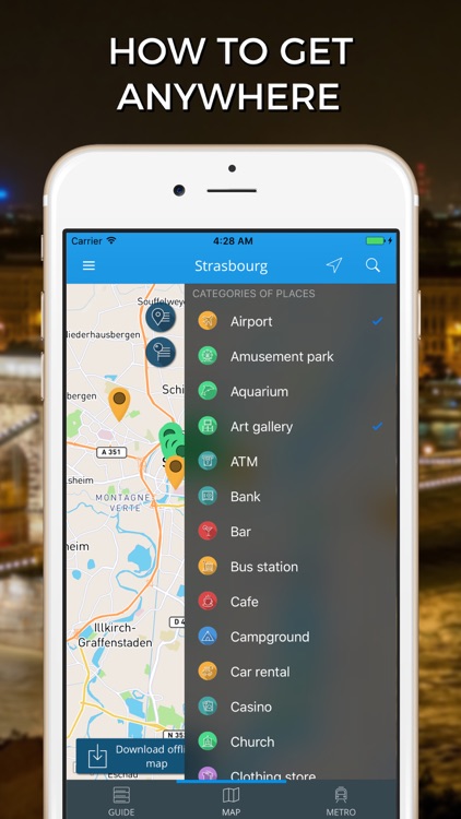Strasbourg Travel Guide with Offline Street Map
