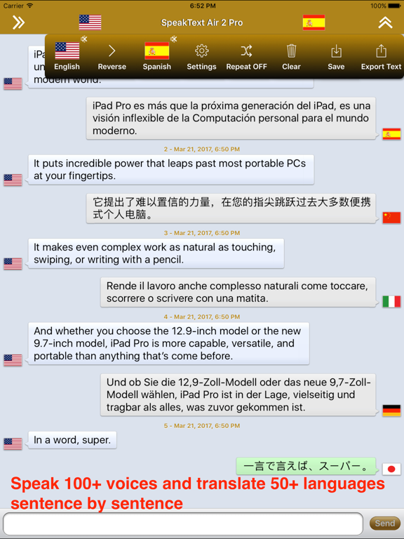 Screenshot #4 pour SpeakText Air 2 Lite (Speak 100+ & Translate 50+)