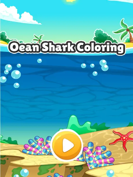 Shark in ocean coloring book games for kids