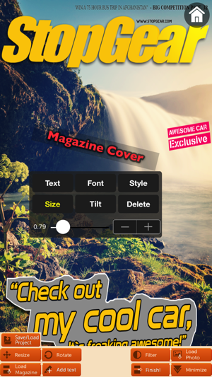 Magazine Cover - Filter, Add text style,