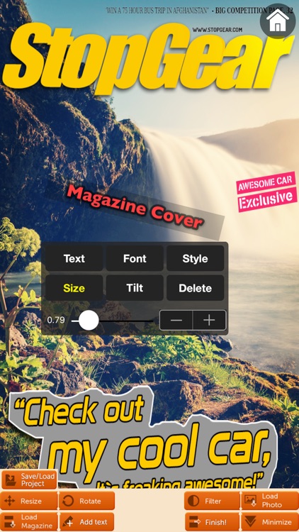Magazine Cover - Filter, Add text style, 3D effect
